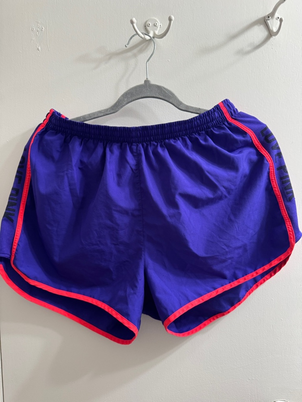 PINK Victoria's Secret Violet Athletic Shorts with Neon Pink Trim